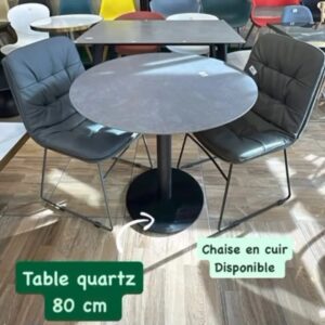 Table ronde en quartz artificiel Ø80 cm