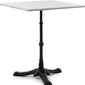 Table carrée 60×60 en quartz artificiel avec pied en fonte