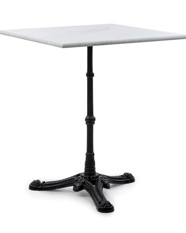 Table carrée 60×60 en quartz artificiel avec pied en fonte