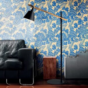 Lampadaire design moderne en bois et métal – Bras articulé réglable