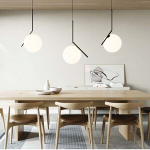 Suspension boule moderne noire – Ø200 mm