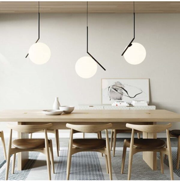 Suspension boule moderne noire – Ø200 mm