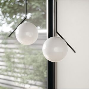 Suspension boule moderne noire – Ø250 mm