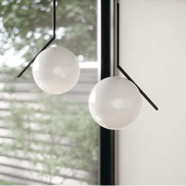 Suspension boule moderne noire – Ø250 mm