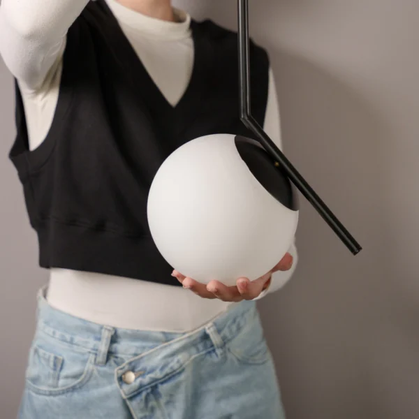Suspension boule moderne noire – Ø200 mm - Image 2