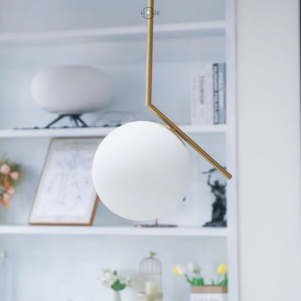 Suspension boule moderne dorée – Ø200 mm