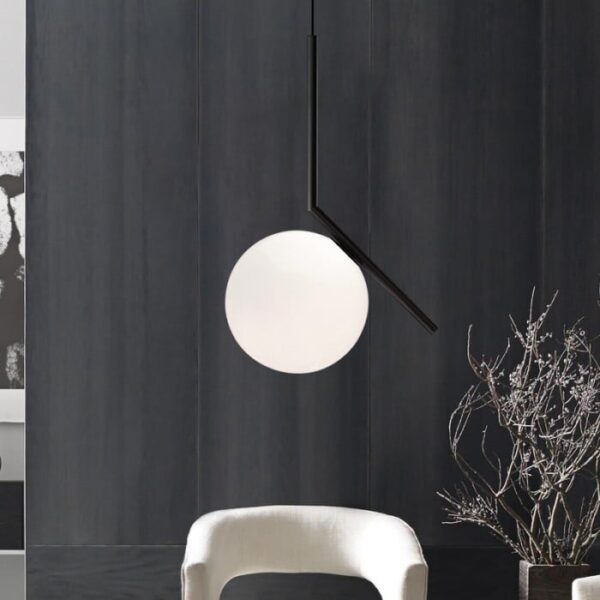 Suspension boule moderne noire – Ø200 mm - Image 5