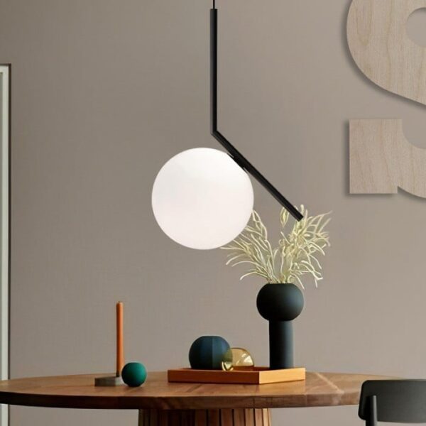 Suspension boule moderne noire – Ø200 mm - Image 4
