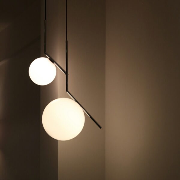 Suspension boule moderne noire – Ø250 mm - Image 2