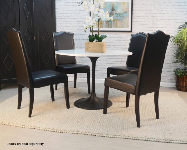 Table ronde Ø80 en quartz artificiel avec pied tulipe noire - Image 7