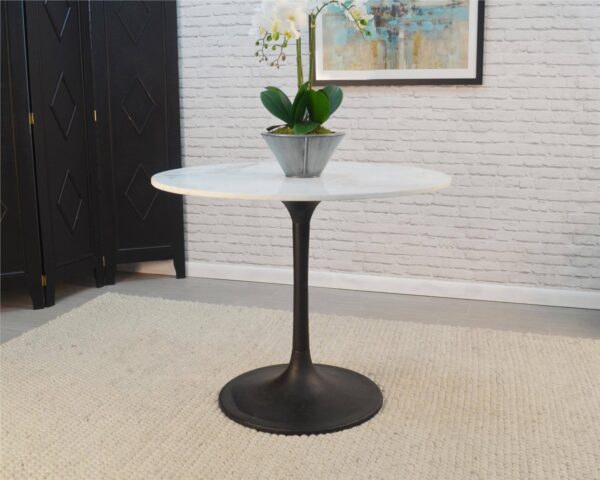 Table ronde Ø80 en quartz artificiel avec pied tulipe noire - Image 6