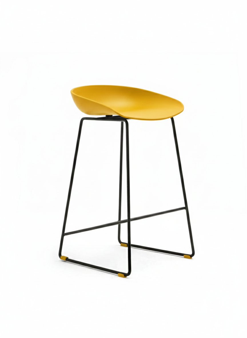 Tabouret Hay Haut – Pieds Métal (Blanc, Noir) & Assise en Polypropylène - Image 5