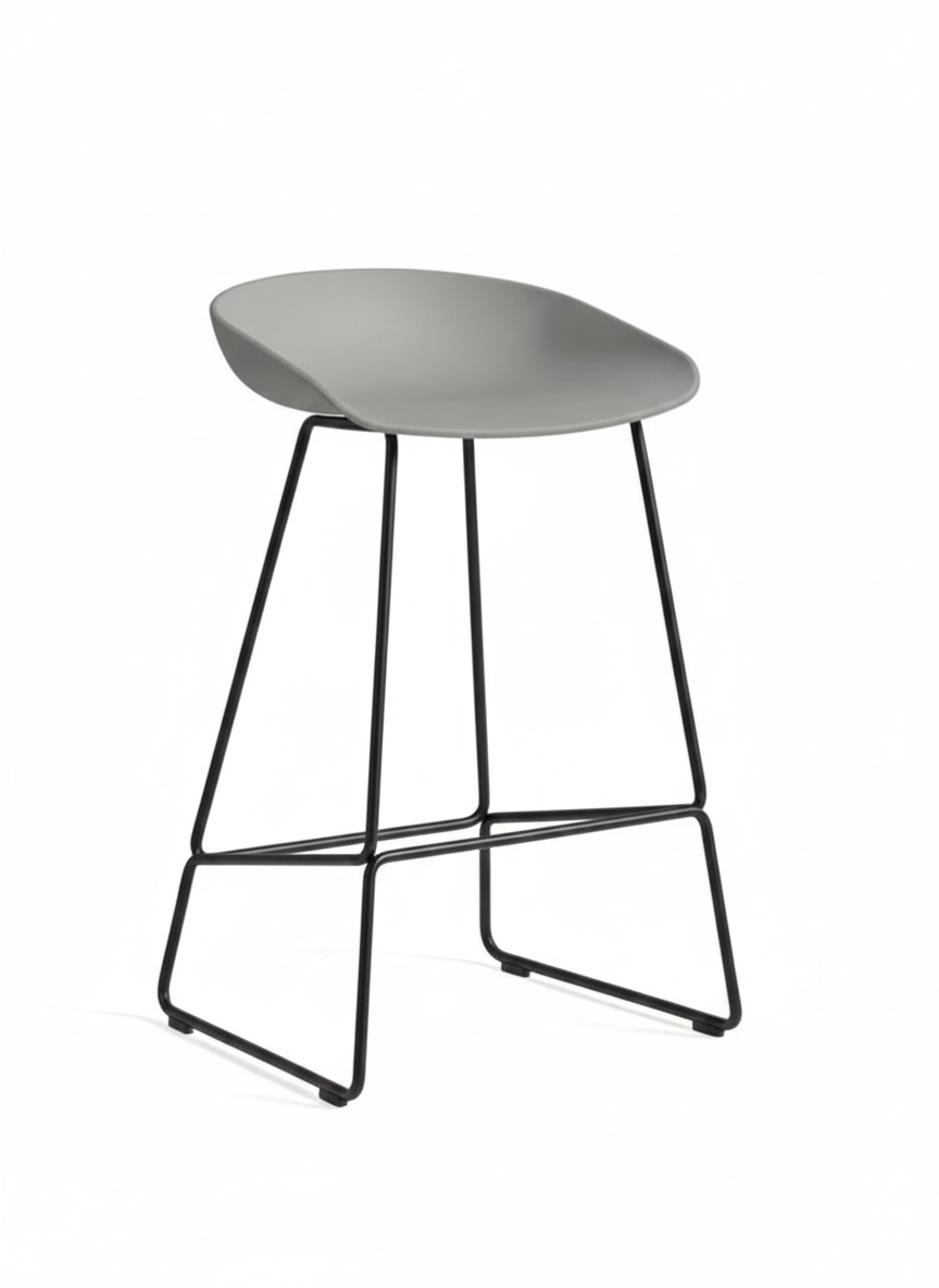 Tabouret Hay Haut – Pieds Métal (Blanc, Noir) & Assise en Polypropylène - Image 9