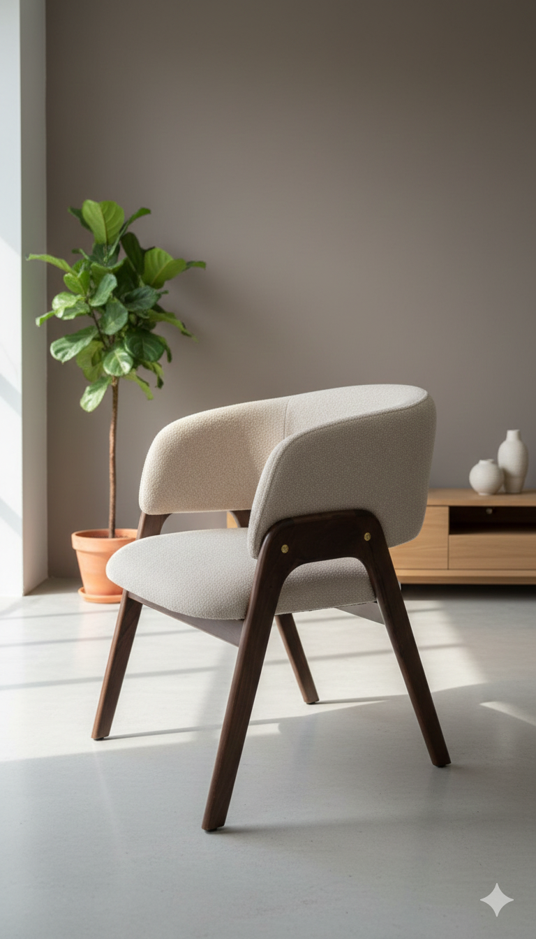 Chaise Design Scandinave en Tissu et Bois - Image 11