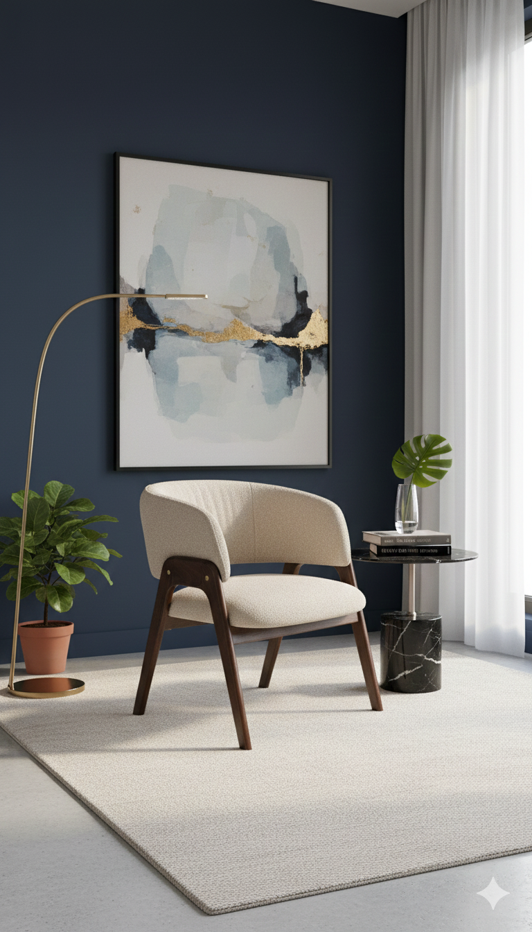 Chaise Design Scandinave en Tissu et Bois - Image 10