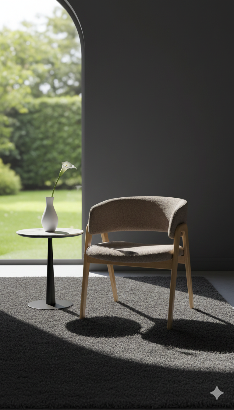 Chaise Design Scandinave en Tissu et Bois - Image 7