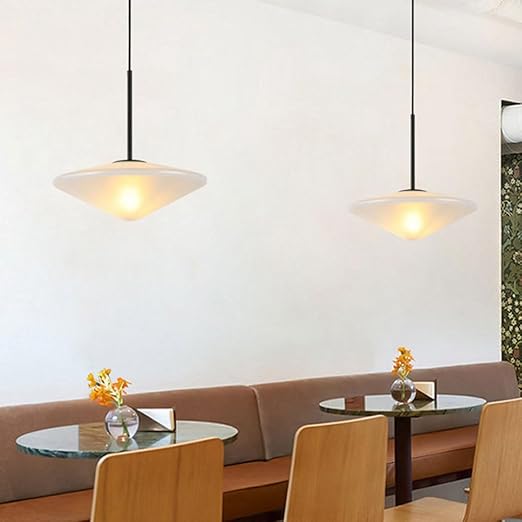 Suspension Design Minimaliste en Verre Dépoli - - Image 9