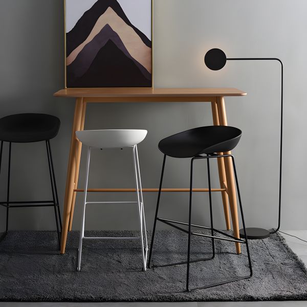 Tabouret Hay Haut – Pieds Métal (Blanc, Noir) & Assise en Polypropylène - Image 2