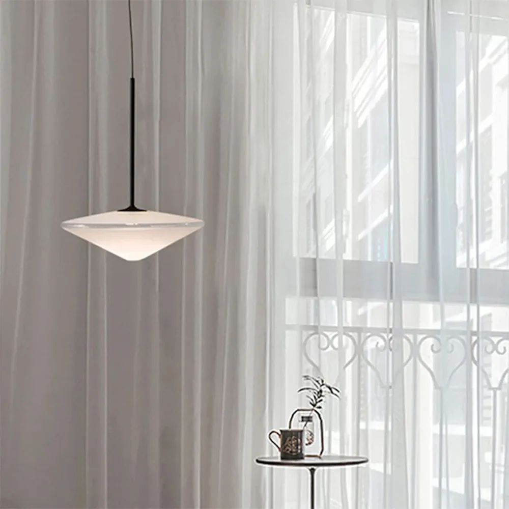 Suspension Design Minimaliste en Verre Dépoli - - Image 3