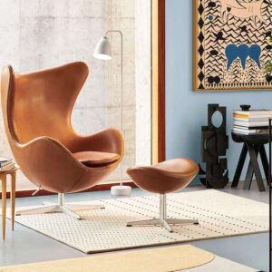 Egg Chair Confortable avec Repose-Pied – Couleurs Variées