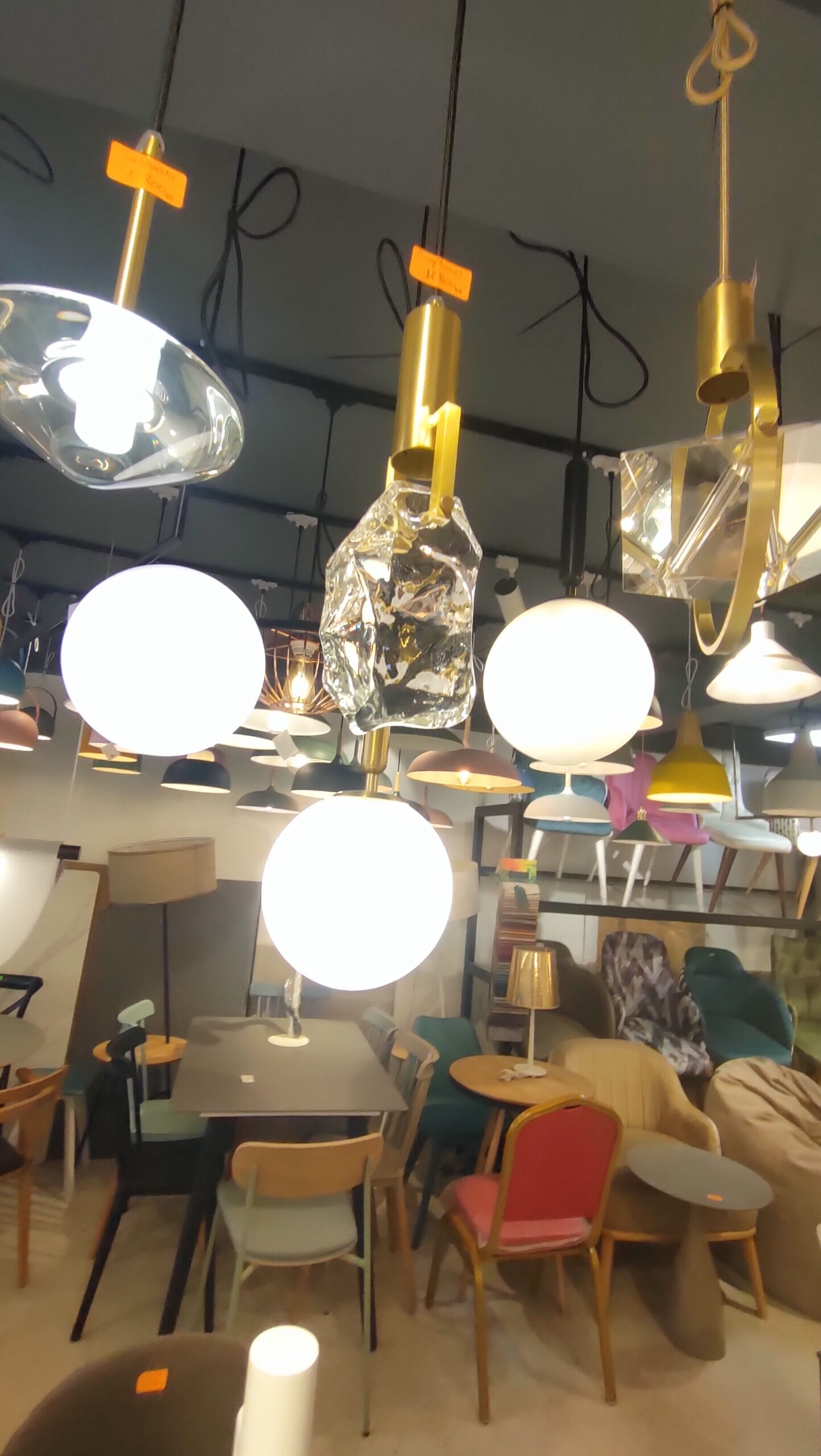 Suspension Cristal Brut & Laiton Doré - Image 5