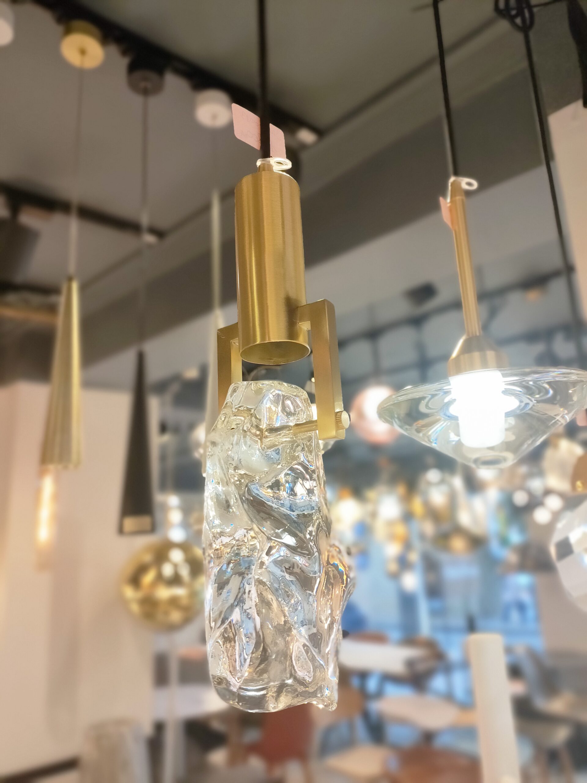 Suspension Cristal Brut & Laiton Doré - Image 6