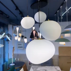 Suspension Design Boule Blanche Opale