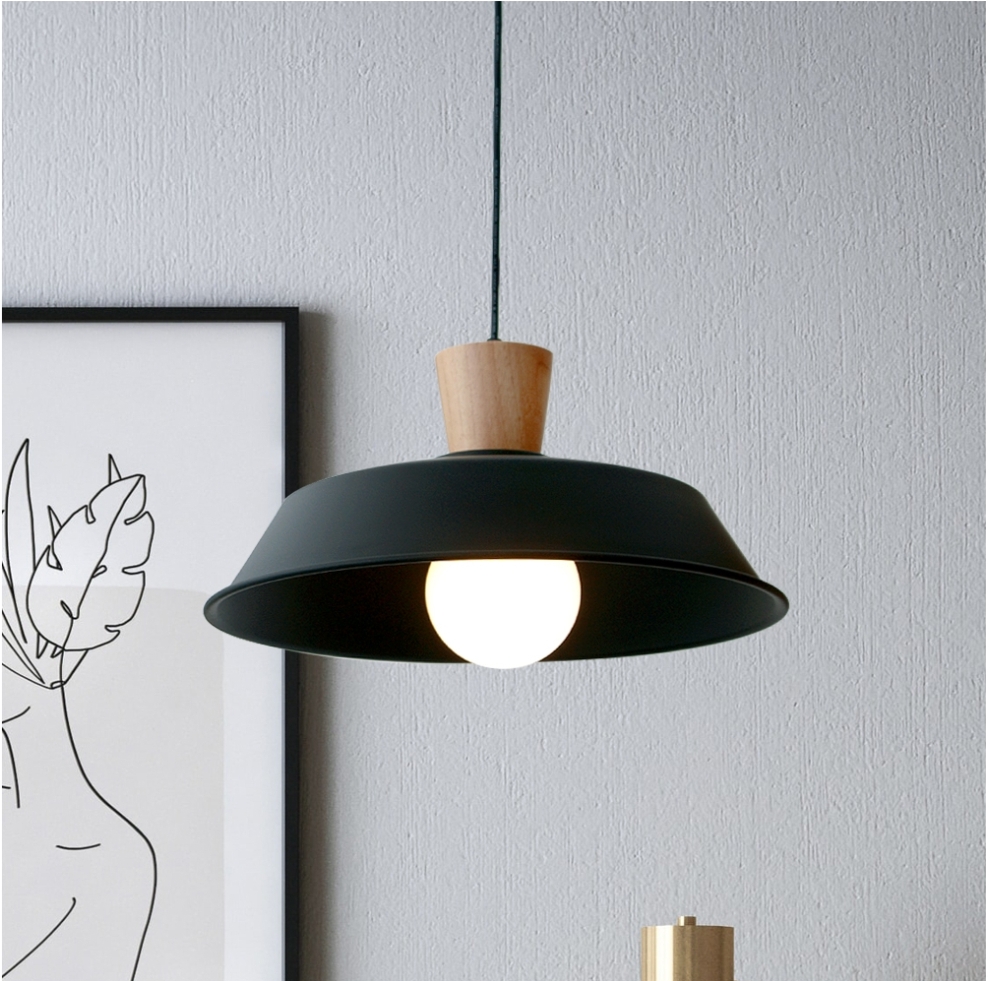 Suspension Design Scandinave "Lumi" – Métal et Bois Naturel - Image 4