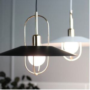 Suspension Design Moderne Or et Noir/Blanc