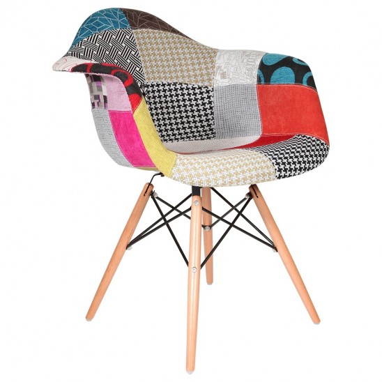 Chaise DAW Design Scandinave Patchwork Multicolore – Style Eames DAW - Image 4