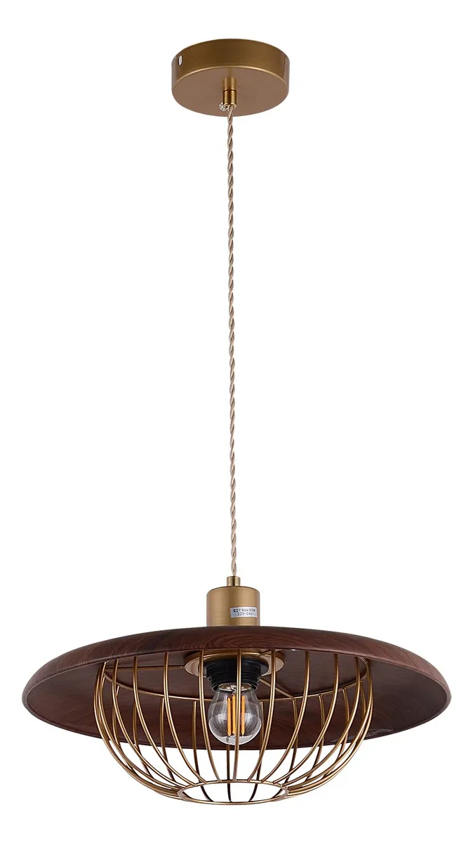 Suspension Industrielle Métal Noir et Cage Cuivrée - Image 2