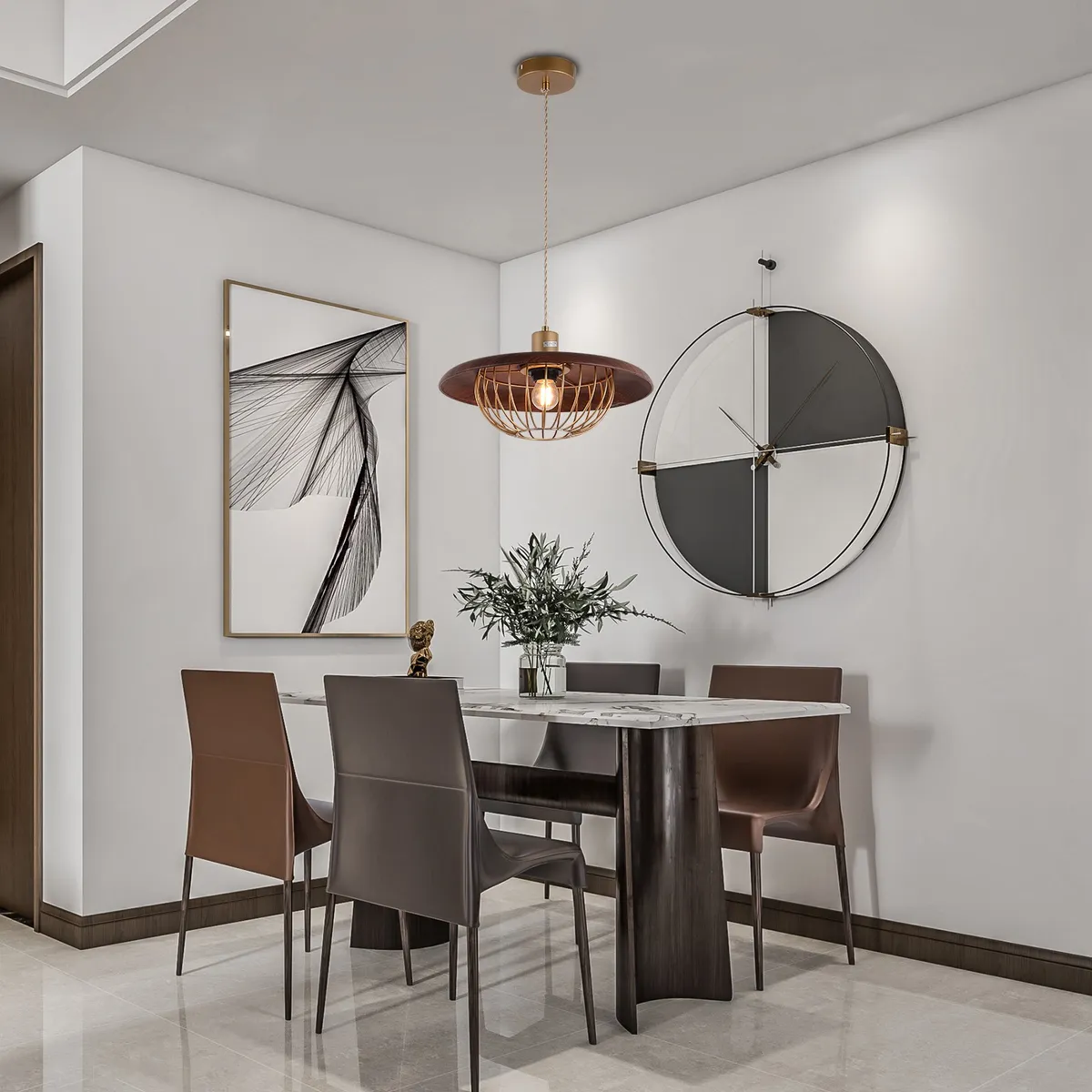 Suspension Industrielle Métal Noir et Cage Cuivrée - Image 5