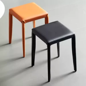 Tabouret de Design Italien – Élégance Minimaliste en Simili-Cuir Haut de Gamme