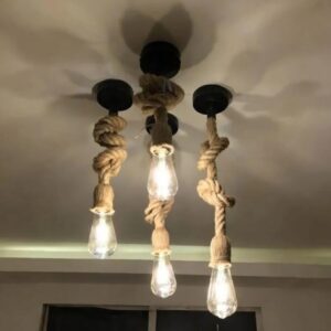 Suspension Rustique Industrielle à Cordes