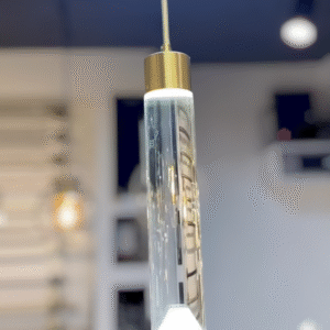 Suspension LED Moderne Cylindre en Cristal Acrylique & Or (H280)