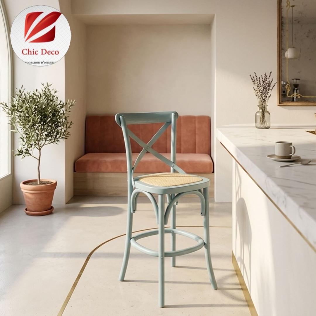Chaise Bistrot haute couleur laqué - Image 9