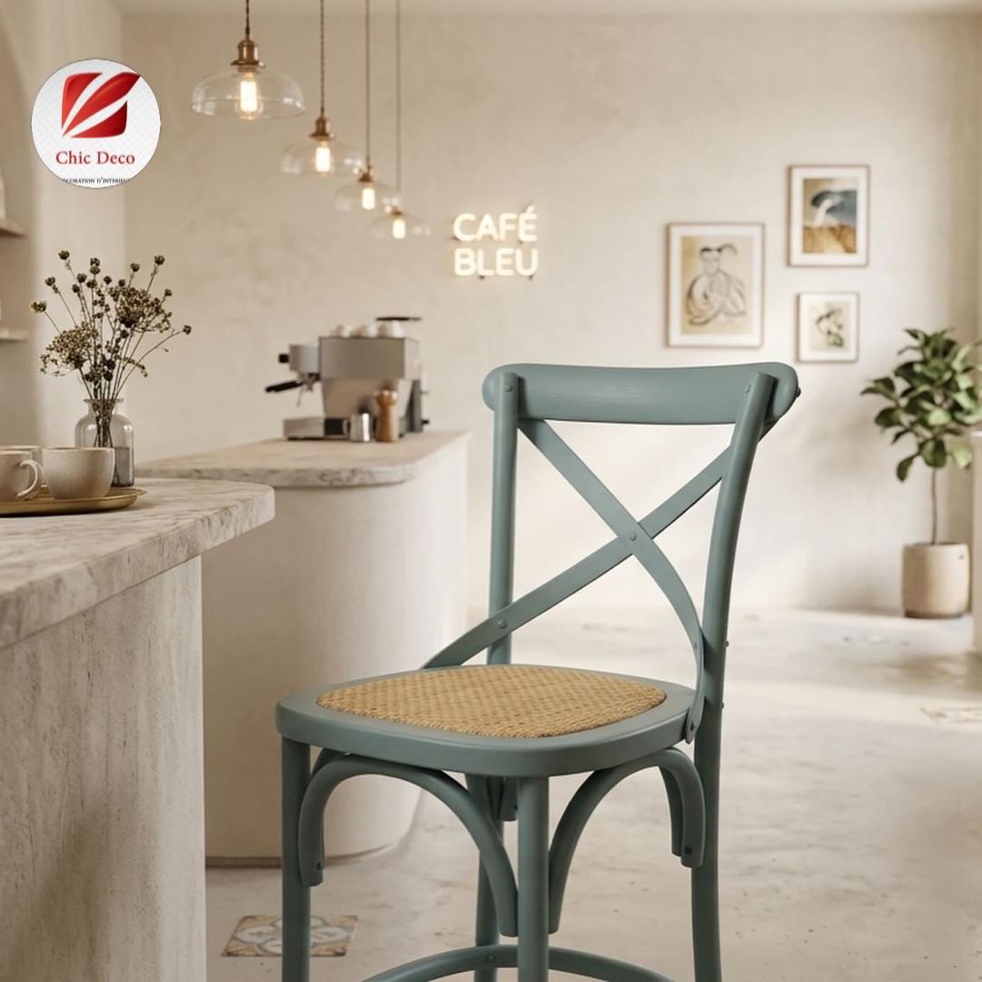 Chaise Bistrot haute couleur laqué - Image 8