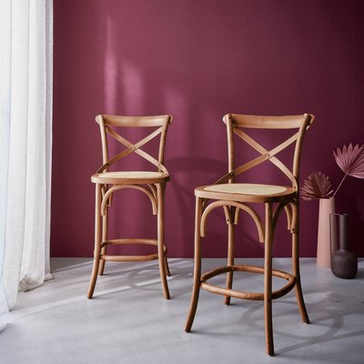 Tabouret de bar Crossback en Frêne Massif – L'Élégance Bistrot Réinventée - Image 5