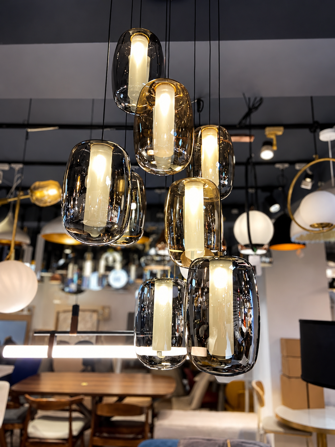 Suspension Design en Verre Double Diffuseur