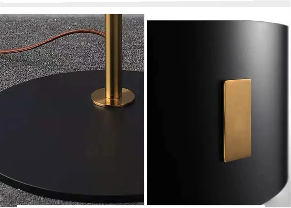 Lampadaire Design Noir et Doré avec Abat-jour Cylindrique – Luminaire Élégant pour Salon - Image 14
