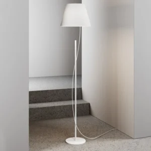 Lampadaire Design Minimaliste avec Abat-jour en Tissu – Luminaire sur Pied pour Salon et Chambre